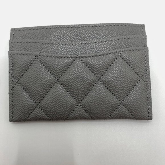 Authentic Chanel Grey Classic Caviar Flat Card holder brand new - Picture 3 of 8